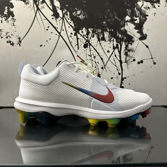 rainbow baseball cleats